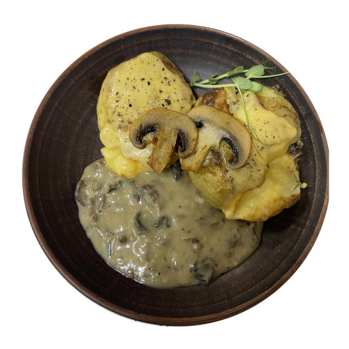 Бульба по-горянськи з грибною підливою