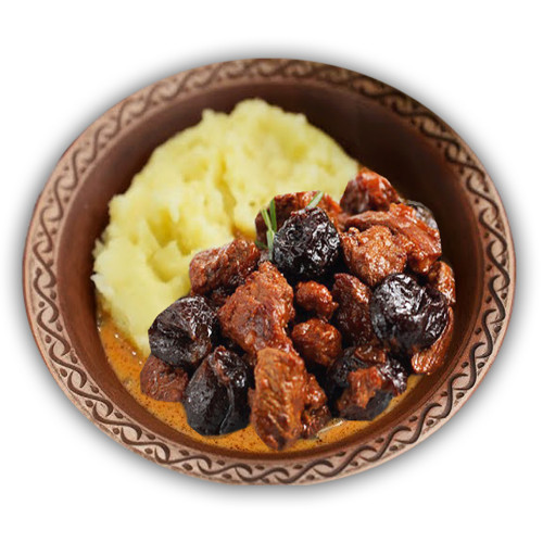 Телятина тушкована з чорносливом